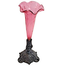 Antique cranberry fluted for sale  Sweet Grass