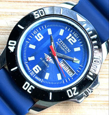 Citizen Cal.8200 relógio masculino analógico automático importação reversa raro anos 70 azul, usado comprar usado  Enviando para Brazil