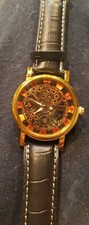 Relógio de quartzo esqueleto. Relógio analógico masculino de quartzo colorido COPPER.  Pulseira MARROM., usado comprar usado  Enviando para Brazil
