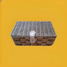 Grey wicker hamper for sale  IPSWICH