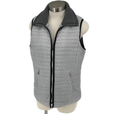 Usado, Colete acolchoado tribal feminino com zíper completo com nervuras gola de malha forrado cinza tamanho pequeno comprar usado  Enviando para Brazil