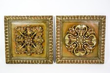 2 placas de parede florais quadradas de gesso 3D 10 polegadas cor bronze comprar usado  Enviando para Brazil