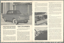 1962 FIAT 700 Road Test, canadense, pequeno Fiat 700 conversível de 2 portas  comprar usado  Enviando para Brazil