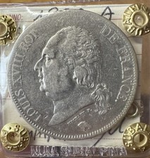 Moneda Francia Luis XVIII 5 Francos 1822 En París Sellada BB+ Subalpina comprar usado  Enviando para Brazil