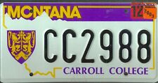 Usado, Placa de licença MONTANA 2003 "CC2988" ***CARROLL COLLEGE***GRÁFICO INICIAL*** comprar usado  Enviando para Brazil