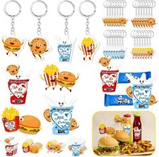 Kit de sala de aula favor festa dos namorados 28 chaveiros biscoitos de leite hambúrgueres batatas fritas comprar usado  Enviando para Brazil