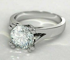 Anillo de compromiso solitario de moissanita blanca redonda de 2,50... comprar usado  Enviando para Brazil