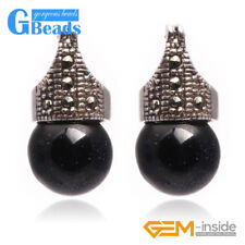Brincos de argola pendurados de prata marcasita contas redondas moda G-Beads 12 mm comprar usado  Enviando para Brazil