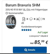 Sommerreifen barum 5hm gebraucht kaufen  Bad Berleburg