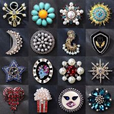 Mujeres Elegante Perla Estrás Flor Broche Joyería Vintage Insignias Accesorios segunda mano  Embacar hacia Mexico