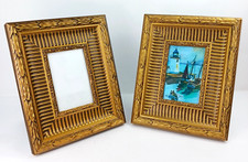 Moldura retangular robusta dourada listrada tropical 10x12 para foto 4x6 LEIA comprar usado  Enviando para Brazil