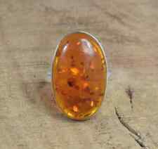 Anel de prata esterlina 925 com pedra preciosa âmbar natural feito à mão joias todos os tamanhos CA-212 comprar usado  Enviando para Brazil