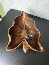 Tigela de frutas vintage folha havaiana madeira decoração cozinha para casa HTF grande esculpida EUA comprar usado  Enviando para Brazil