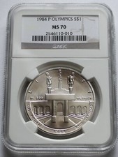 Moeda comemorativa de prata dos Jogos Olímpicos de 1984-P S$1 - NGC MS 70, Los Angeles, usado comprar usado  Enviando para Brazil