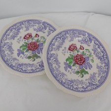 Lote de 2 pratos de jantar Spode Mayflower 10,5" diâmetro borda de gadroon porcelana óssea vintage comprar usado  Enviando para Brazil