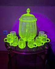 Punch Bowl Set Uranium Glass  comprar usado  Enviando para Brazil
