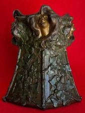 Art Nouveau, Paul Philippe, vaso con volti di donna , Francia 1904, firmato  comprar usado  Enviando para Brazil