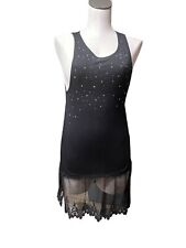 Top feminino Back in the Saddle médio preto sem mangas renda bling comprar usado  Enviando para Brazil
