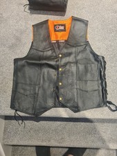 Leather waistcoat biker for sale  LOSSIEMOUTH