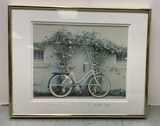 Impressão fotográfica azul assinada emoldurada de bicicleta comprar usado  Enviando para Brazil