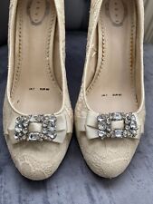 cream lace shoes for sale  WIMBORNE