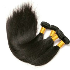 Cabelo humano liso natural preto 1/3/4 peça 100% cabelo humano cabelo remy comprar usado  Enviando para Brazil