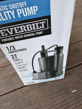 Bomba utilitária portátil de remoção de água Everbilt desligamento automático caixa aberta 1/3 HP comprar usado  Enviando para Brazil