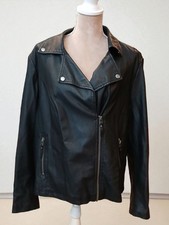 Jaqueta assimétrica Max Studio couro sintético feminina Plus 2x preta Moto comprar usado  Enviando para Brazil