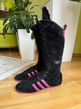 Botas de boxe vintage Y2K Adidas Anja camurça alta preta rosa EUA 8 1/2 UE 40 2/3 comprar usado  Enviando para Brazil
