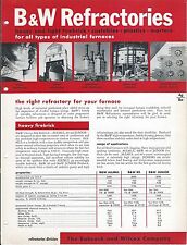 Folleto MRO - Babcock & Wilcox - ladrillo contra incendios refractario de horno - c1952 (MR147) segunda mano  Embacar hacia Argentina