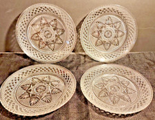 Pratos de salada para almoço de vidro Starburst prensado corte transparente 8" EUA conjunto de 4 comprar usado  Enviando para Brazil