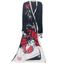 Fantasia quimono manto gueixa adulto oriental japonês tamanho M* preto vermelho branco teatro comprar usado  Enviando para Brazil