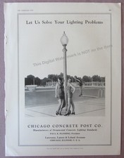 1928 Anúncio * Chicago Concrete Post Co Iluminação de rua ornamental BELEZAS DE BANHO comprar usado  Enviando para Brazil