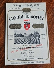 Usado, Etiqueta de vinho vintage 1967 Chateau Trimoulet comprar usado  Enviando para Brazil