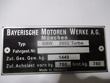 Typenschild bmw 2002 gebraucht kaufen  Deutschland