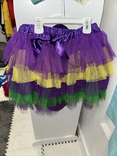Saia de tule infantil verde amarela roxa New Orleans Mardi Gras XL Halloween  comprar usado  Enviando para Brazil