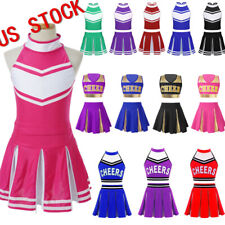 Fantasia de líder de torcida infantil cheer meninas uniformes vestidos regata saias plissadas comprar usado  Enviando para Brazil