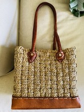 Bolsa de mão de vime rattan bolsa de tecido palha e couro sintético cesta de verão bolsa costeira comprar usado  Enviando para Brazil