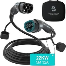 Używany, Câble de recharge BENY BCG-B32-TL2 Type 2 22 kW 32A 5 m avec 3 phases na sprzedaż  Wysyłka do Poland