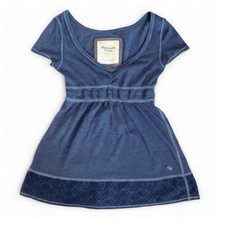 Blusa Babydoll Vintage Abercrombie And Fitch Azul Marinho Tamanho XS Y2K 2000s comprar usado  Enviando para Brazil