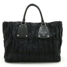 Bolsa tote PRADA Prada reunida grande bolsa de mão de náilon couro NERO Bla... GZl12zh0 comprar usado  Enviando para Brazil