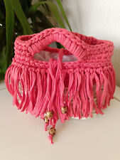 Borsetta uncinetto rosa usato  Noceto