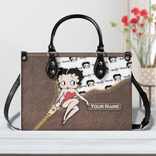 Bolsa de mão de couro personalizada, bolsa e carteira de couro Betty Boop, presente para menina comprar usado  Enviando para Brazil