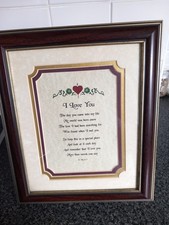 Framed poem j for sale  CARLISLE