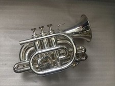 HOLIDAY HORN $ WERIL Bb TROMPETE DE BOLSO BANHADO A PRATA ESTAMPADO DA BENGE DESIGN comprar usado  Enviando para Brazil