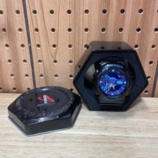 Relógio feminino digital masculino CASIO G-SHOCK GA-110HC-1AJF preto/azul borracha quartzo comprar usado  Enviando para Brazil