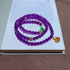 Usado, 1 peça pulseira de ametista roxa natural de 6 mm cura - Pedra energética de cristal exclusiva comprar usado  Enviando para Brazil