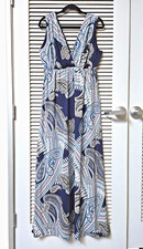 Brincos maxi vestido longo estampa paisley marinho S urban outfitters comprar usado  Enviando para Brazil