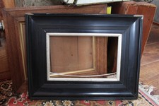 Moldura de madeira preta antiga 44cm x 34cm para caber 21cm x 31cm comprar usado  Enviando para Brazil