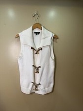 Lauren Ralph Lauren Colete Suéter de Malha Corda Náutica Ouro Alternar 100% Algodão E6, usado comprar usado  Enviando para Brazil
